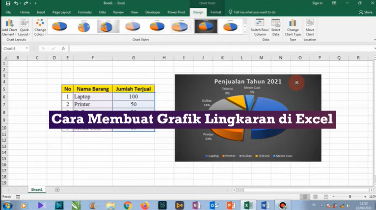 cara buat grafik lingkaran di excel